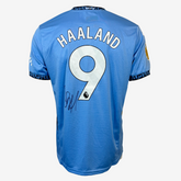 Erling Haaland signiertes Manchester City Fußballtrikot – Heimspiel 2023/24
